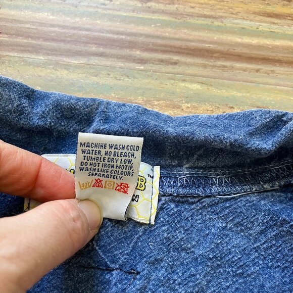 Honey-Komb Cotton Lightweight Vest Vintage Ezze Wear 90s Made in Canada Blue - Picture 4 of 5